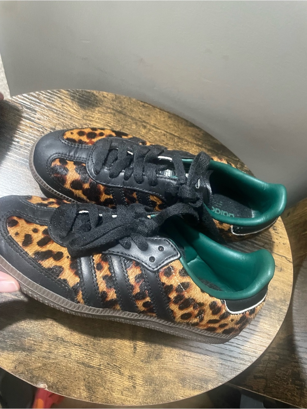 Adidas Leopard Print Sneakers with Black Trim - Stylish Casual Shoes